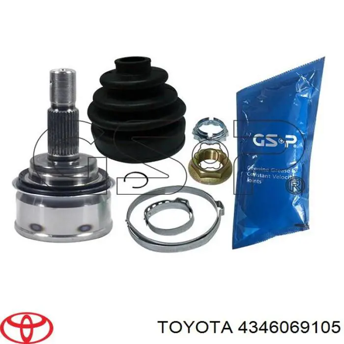 4346069105 Toyota árbol de transmisión delantero derecho