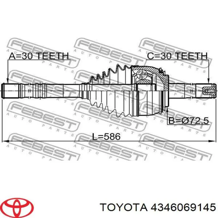 Comprar 4346069145 Toyota Semieje delantero