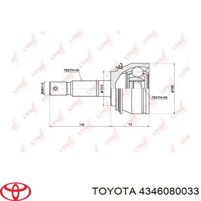 Comprar 4346080033 Toyota Semieje delantero