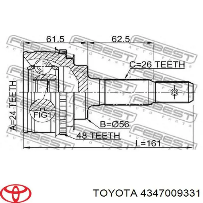 Palier trasero Toyota 4347009331 precio, desde 426,11 EUR