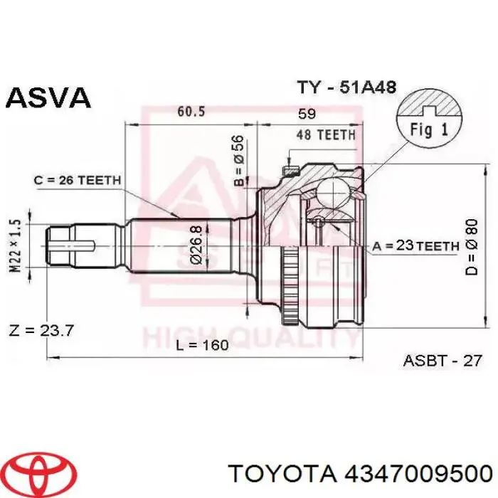 Comprar 4347009500 Toyota Junta homocinetica