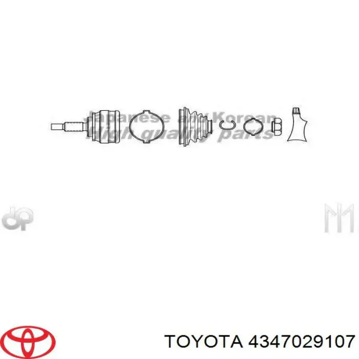 4347029107 Toyota junta homocinética exterior delantera