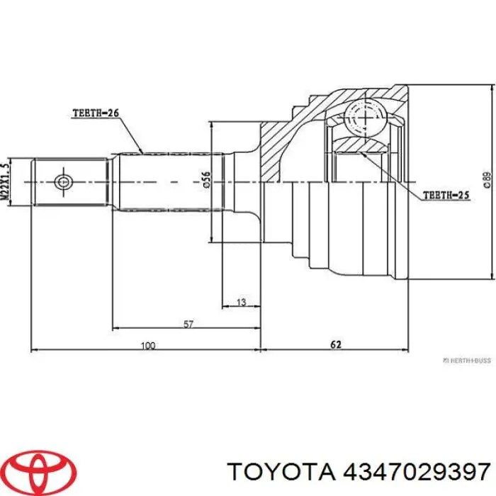 4347029397 Toyota junta homocinética exterior delantera