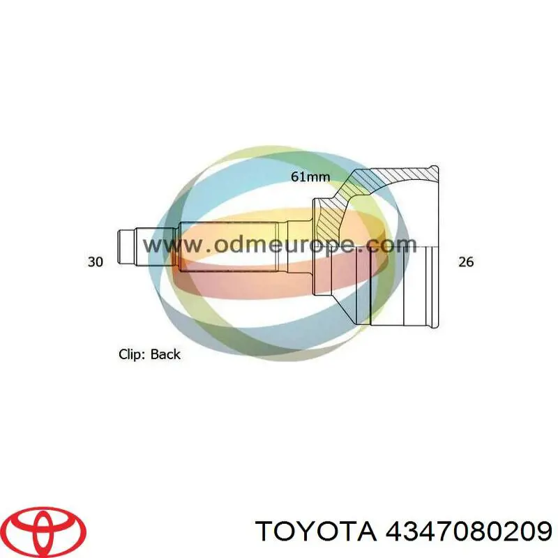 Junta homocinética exterior delantera izquierda 4347009M20 Toyota