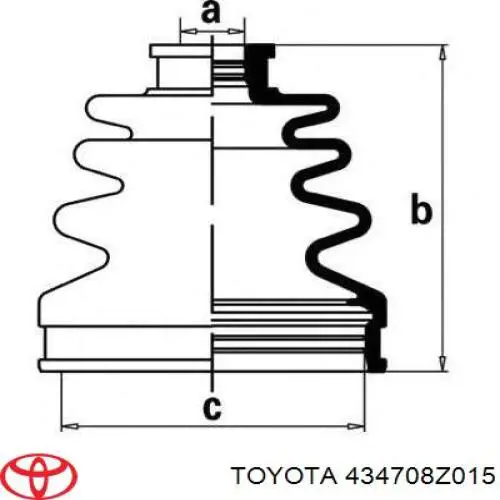 434708Z253 Toyota árbol de transmisión delantero derecho