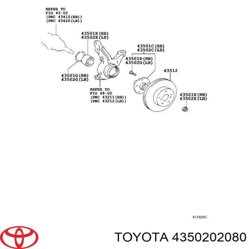 Buje de rueda delantero Toyota 4350202080 precio, desde 185,61 EUR