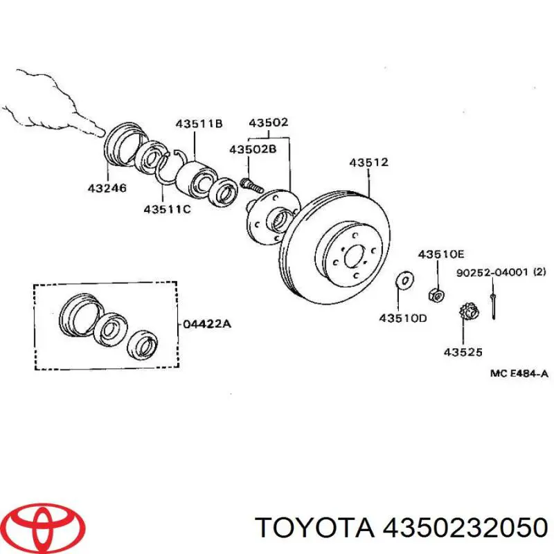 Cubo delantero para Toyota Carina (T17)