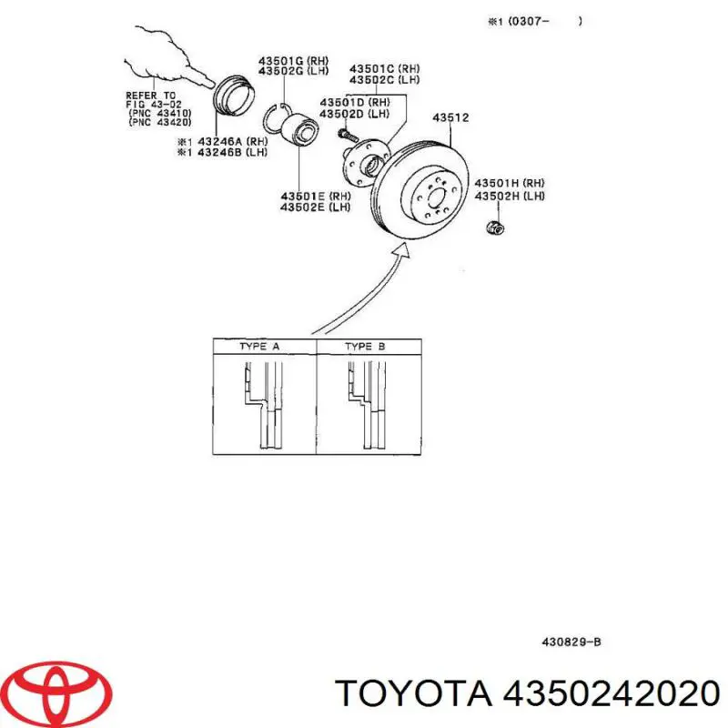 Buje de rueda delantero Toyota 4350242020 precio, desde 35,45 EUR
