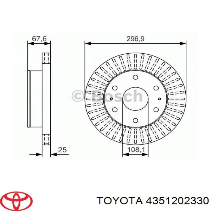 Comprar 4351202330 Toyota Freno de disco delantero