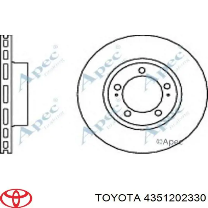 4351202330 Toyota disco de freno delantero