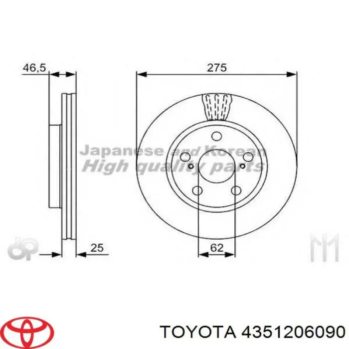 4351206090 Toyota Discos
