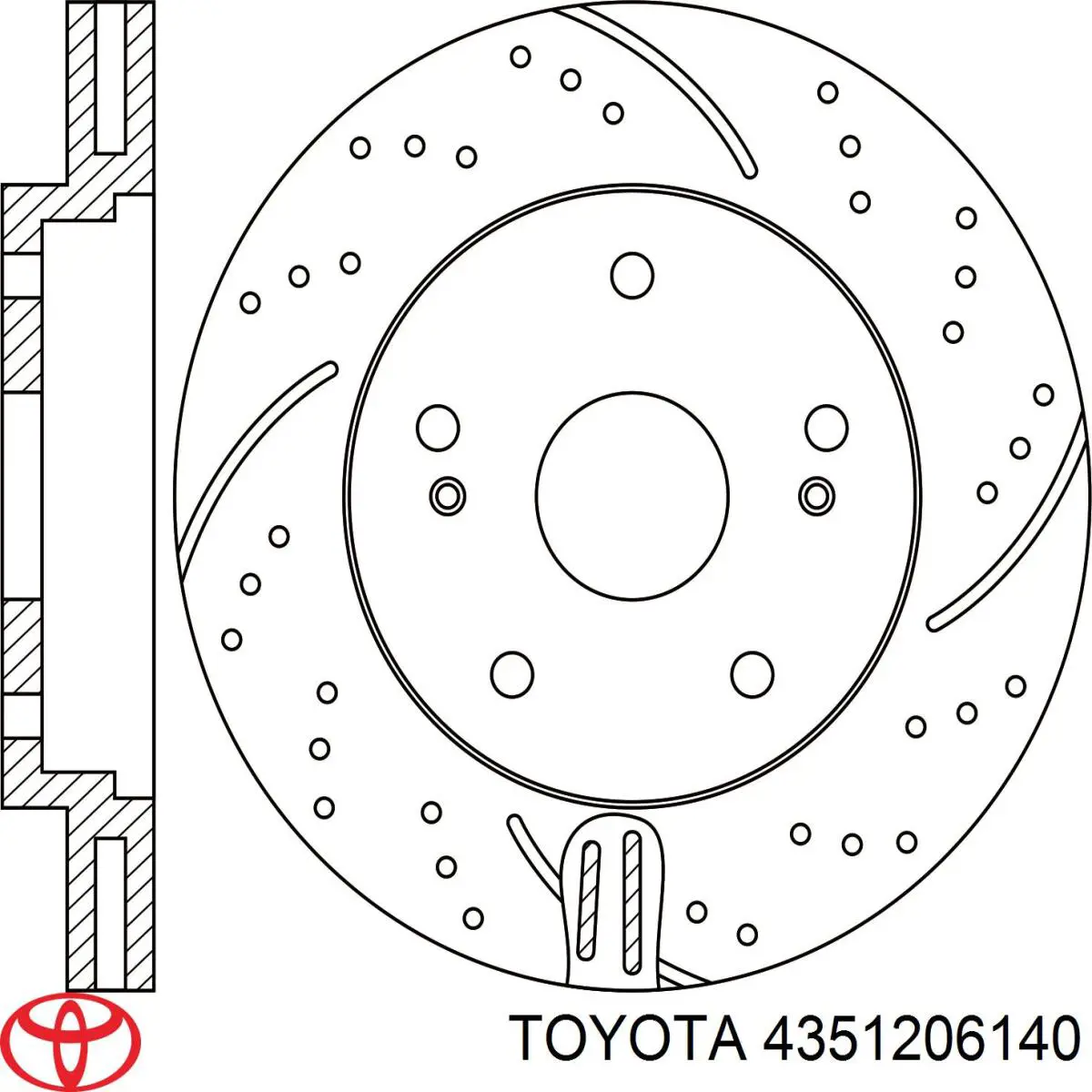 Disco de freno delantero Toyota 4351206140