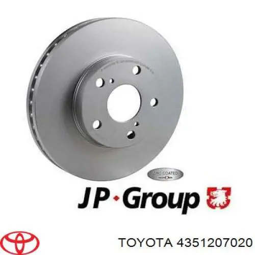 4351207020 Toyota freno de disco delantero