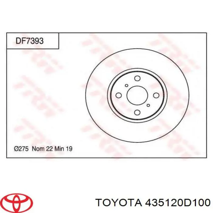 Frenos delanteros Toyota 435120D100 precio, desde 44,47 EUR