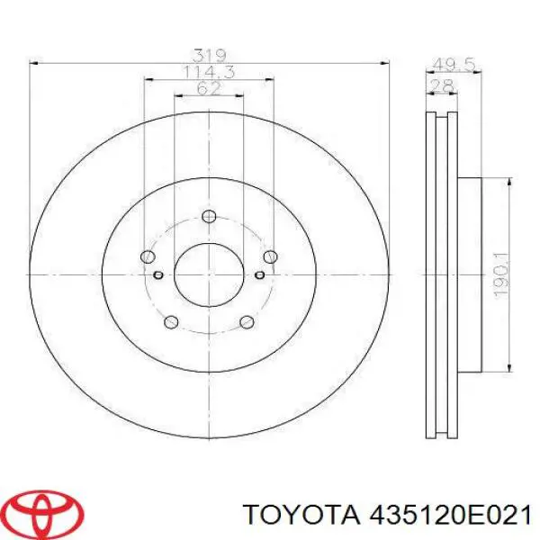 Comprar 435120E021 Toyota Freno de disco delantero