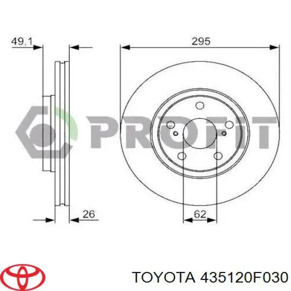 Frenos delanteros Toyota 435120F030 precio, desde 43,11 EUR