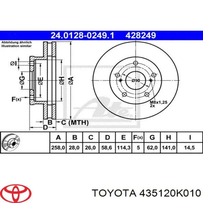 435120K010 Toyota Discos
