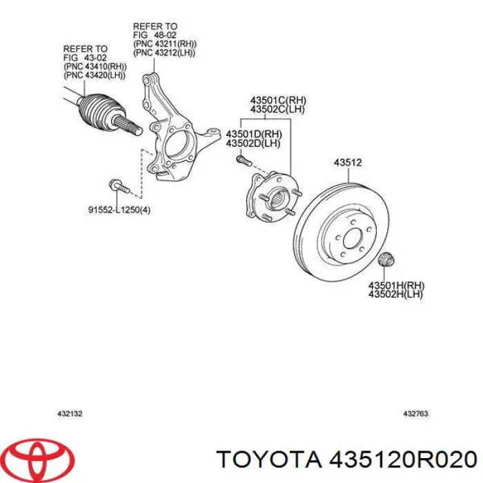 435120R020 Toyota Discos