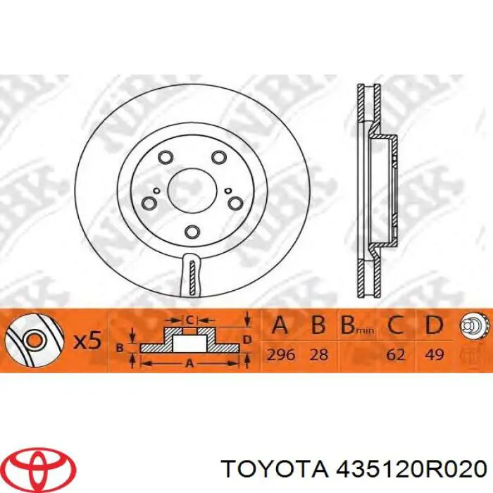 Frenos delanteros Toyota 435120R020 precio, desde 55,23 EUR