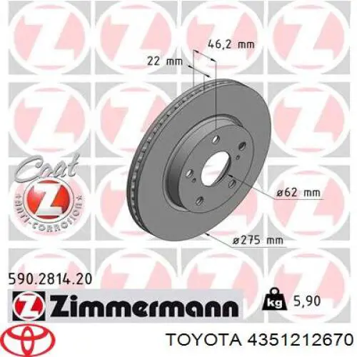 Freno de disco delantero Toyota Corolla E12