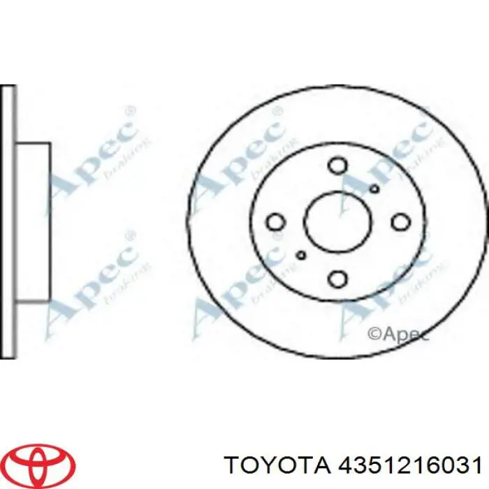 4351216031 Toyota freno de disco delantero