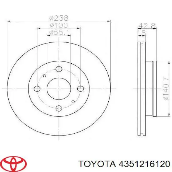 Comprar 4351216120 Toyota Freno de disco delantero