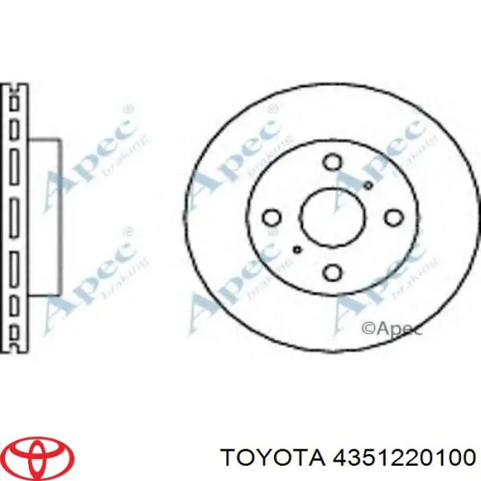 4351220100 Toyota disco de freno delantero