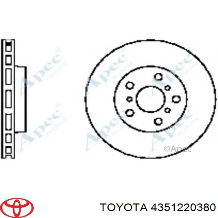 4351220380 Toyota disco de freno delantero