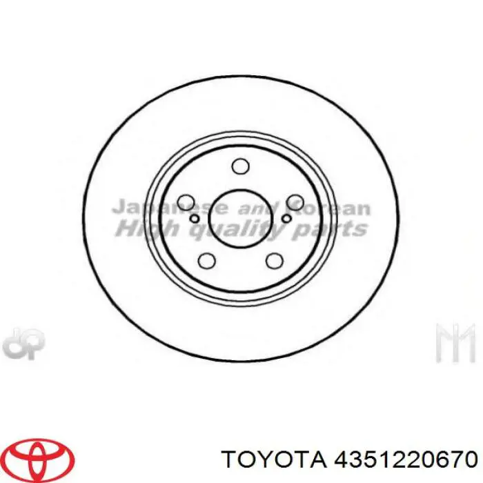 4351220670 Toyota disco de freno delantero