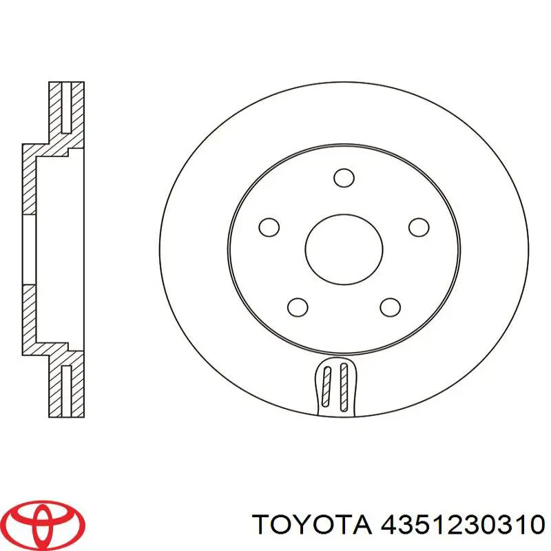 4351230310 Toyota freno de disco delantero