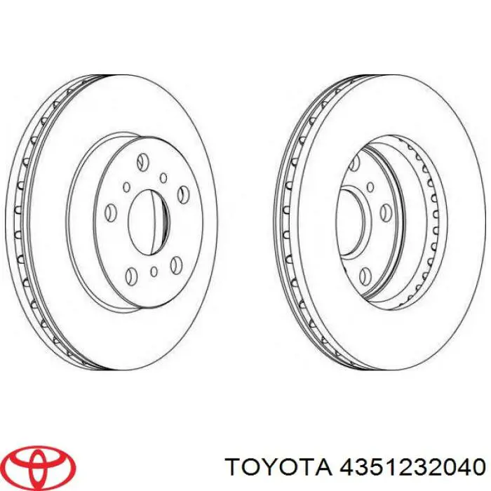 4351232040 Toyota freno de disco delantero