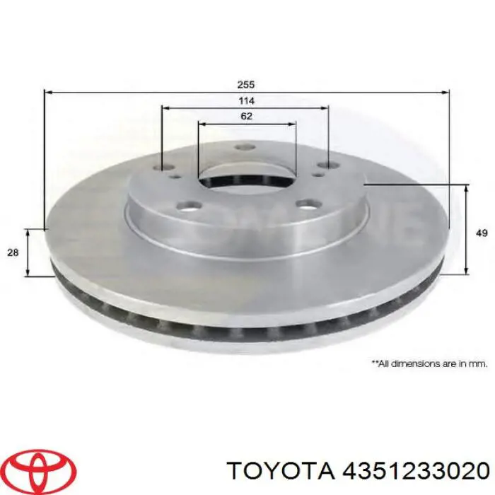 Comprar 4351233020 Toyota Freno de disco delantero