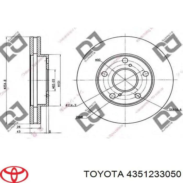 Frenos delanteros Toyota 4351233050 precio, desde 44,77 EUR