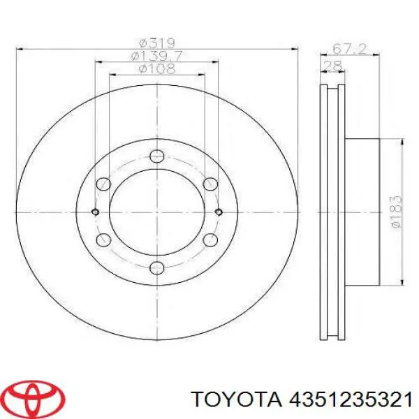 Freno de disco delantero Toyota Hilux GUN12, GUN13