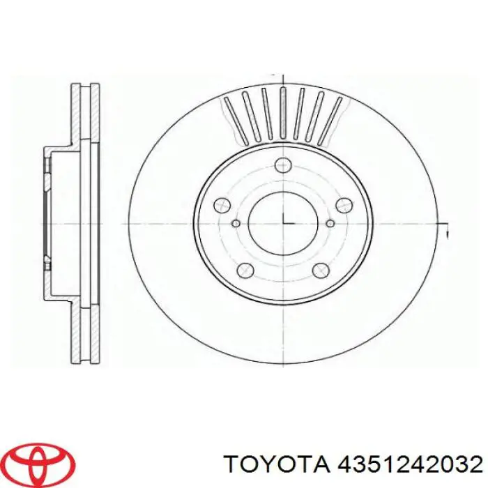 Disco de freno 4351242032 Toyota
