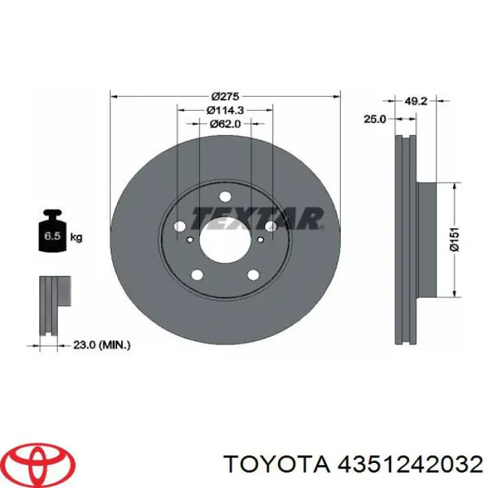 4351242032 Toyota Discos