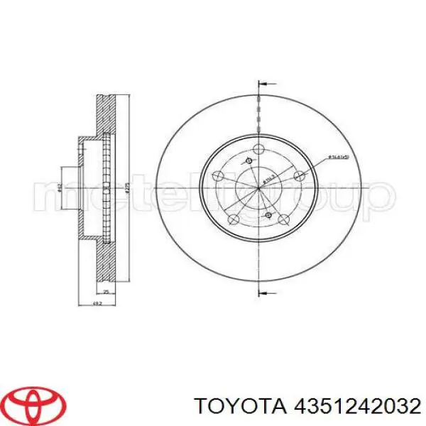 Frenos delanteros Toyota 4351242032 precio, desde 38,15 EUR