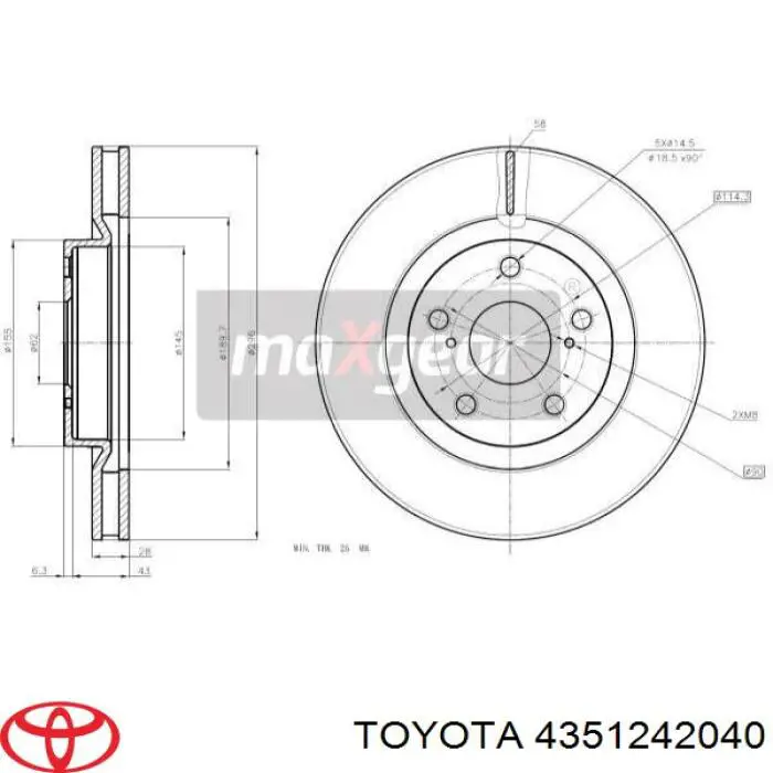 Frenos delanteros Toyota 4351242040 precio, desde 45,92 EUR