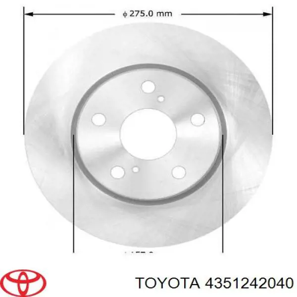 4351242040 Toyota disco de freno delantero