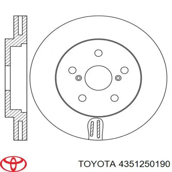 Disco de freno 4351250190 Toyota