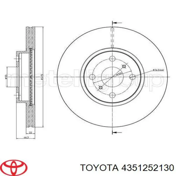 Comprar 4351252130 Toyota Freno de disco delantero
