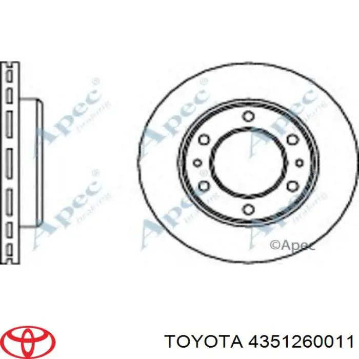 4351260011 Toyota disco de freno delantero