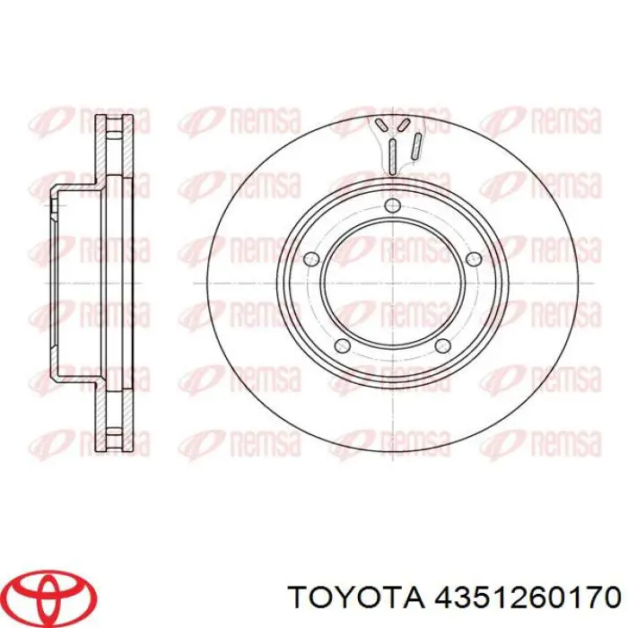 4351260170 Toyota freno de disco delantero