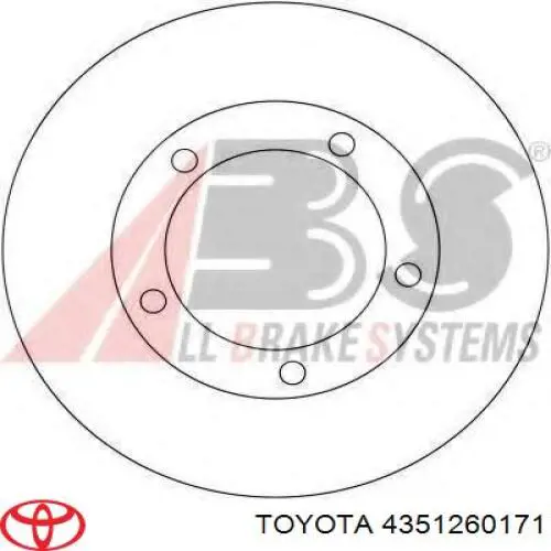 Disco de freno 4351260171 Toyota