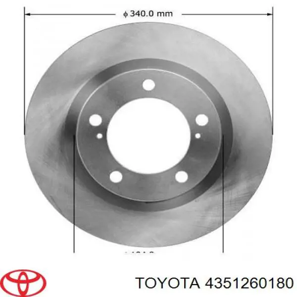 4351260180 Toyota freno de disco delantero