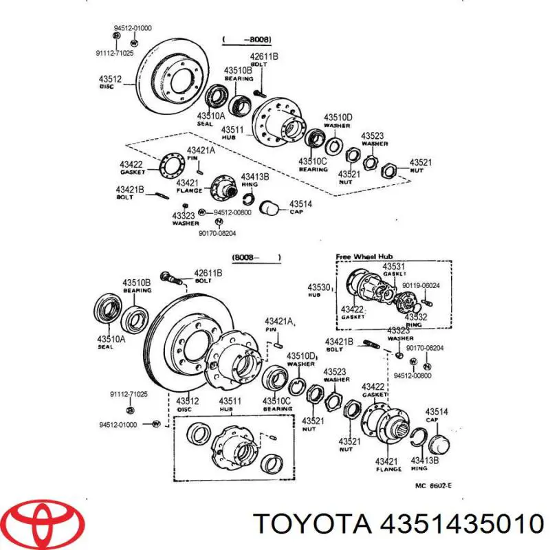 4351435010 Toyota tapacubos de ruedas