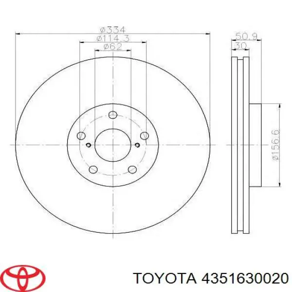 4351630020 Toyota disco de freno delantero