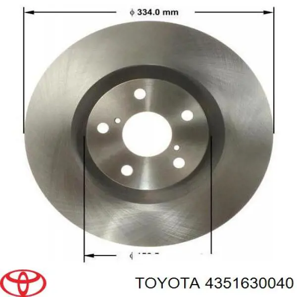 4351630040 Toyota freno de disco delantero