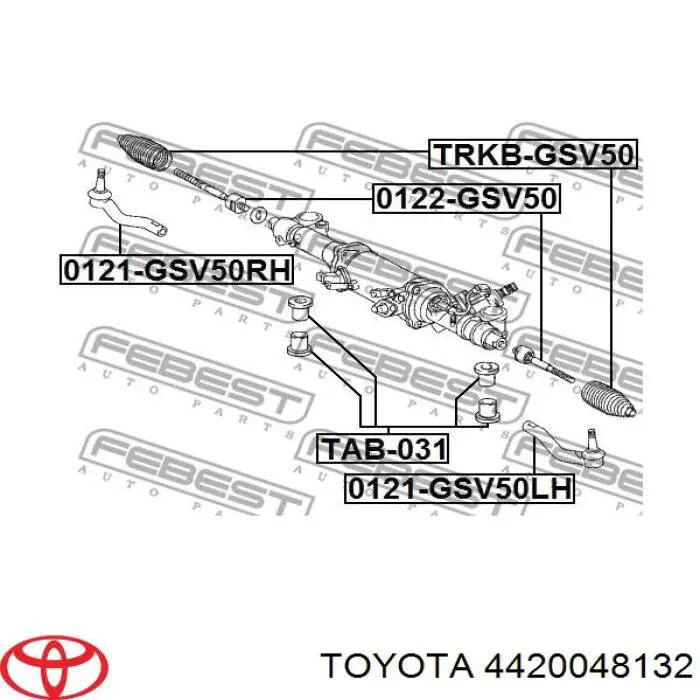 4420048132 Toyota cremallera de dirección