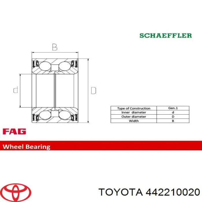 442210020 Toyota anillo retén, cubo de rueda delantero